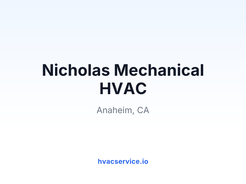 Nicholas Mechanical HVAC