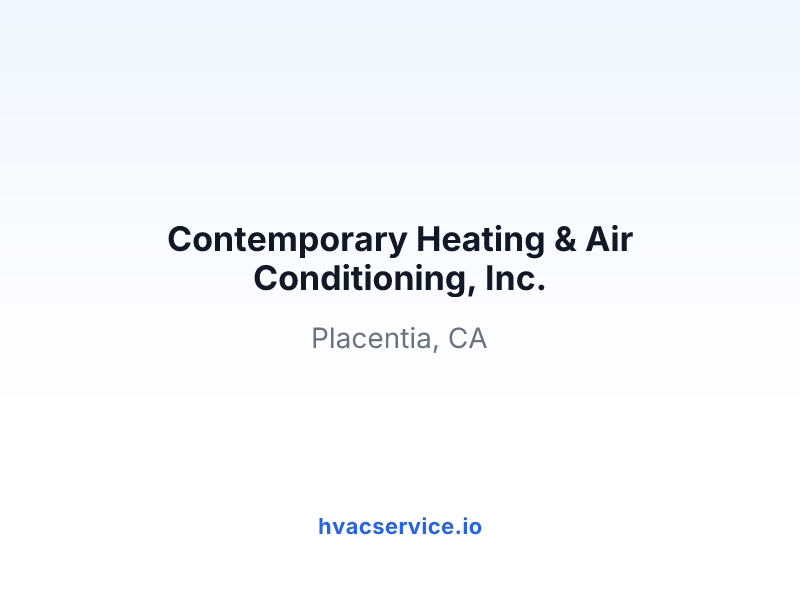 Contemporary Heating & Air Conditioning, Inc.