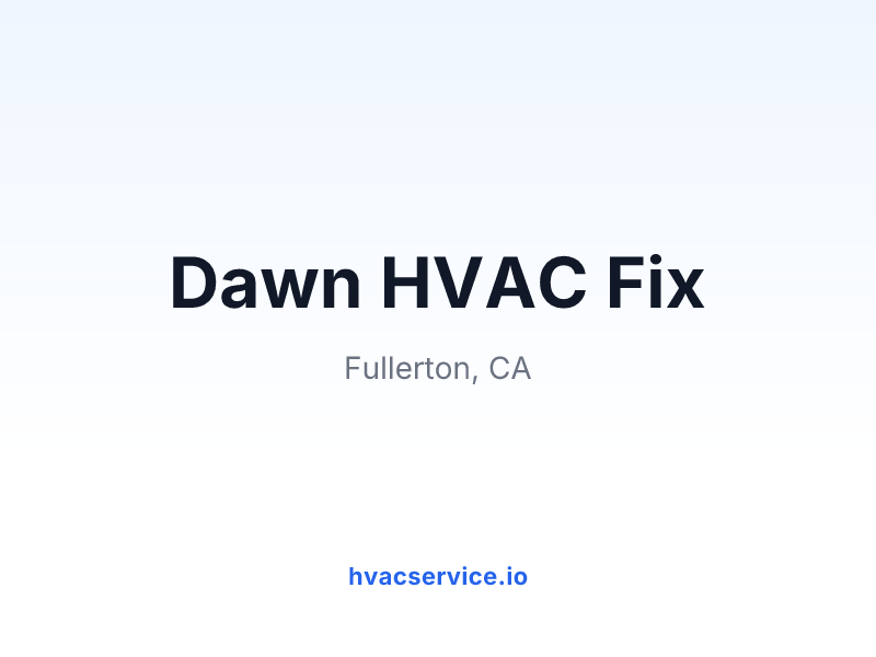 Dawn HVAC Fix