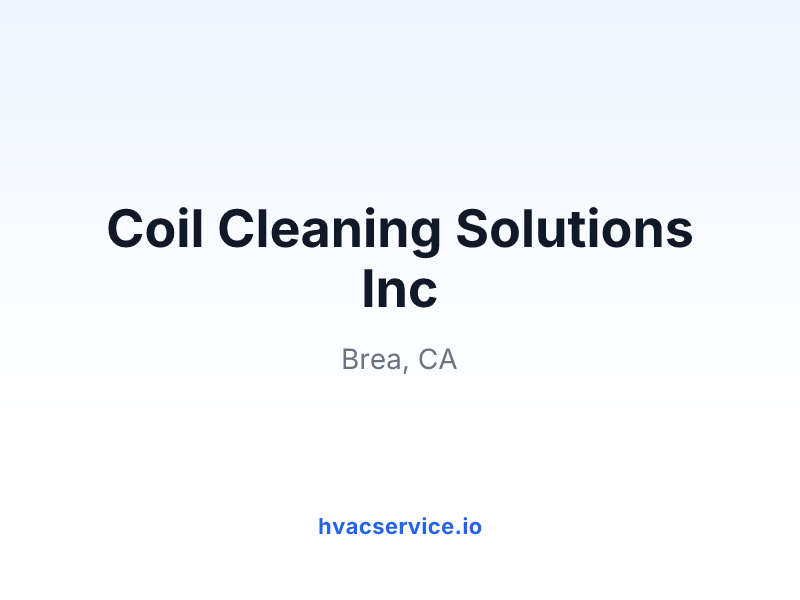 Coil Cleaning Solutions Inc