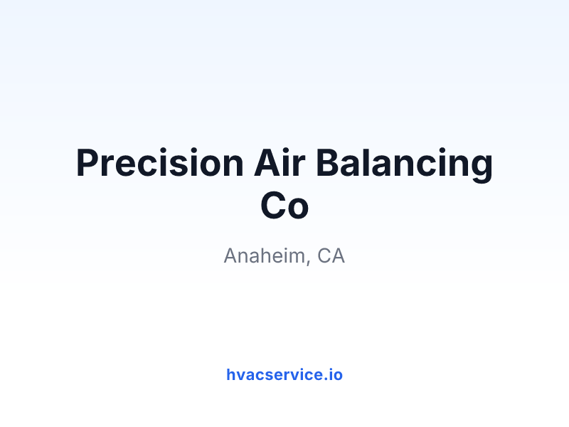 Precision Air Balancing Co
