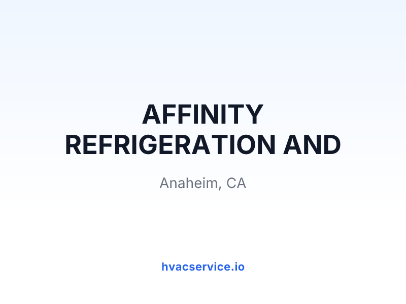 AFFINITY REFRIGERATION AND HVAC