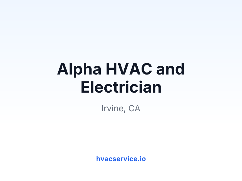 Alpha HVAC and Electrician