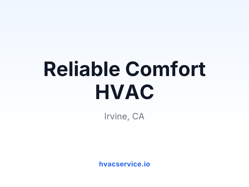 Reliable Comfort HVAC