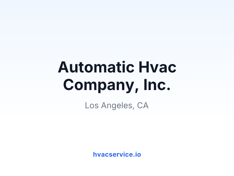 Automatic Hvac Company, Inc.