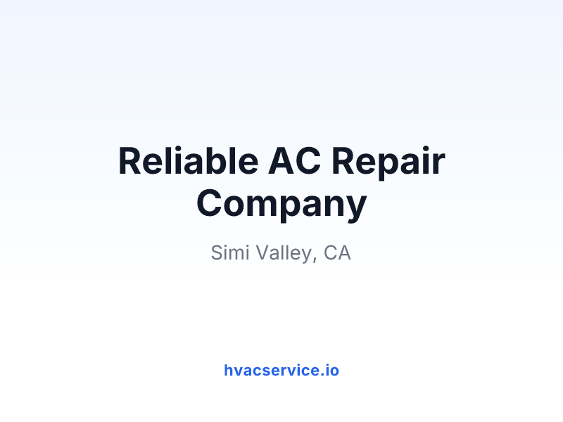Reliable AC Repair Company