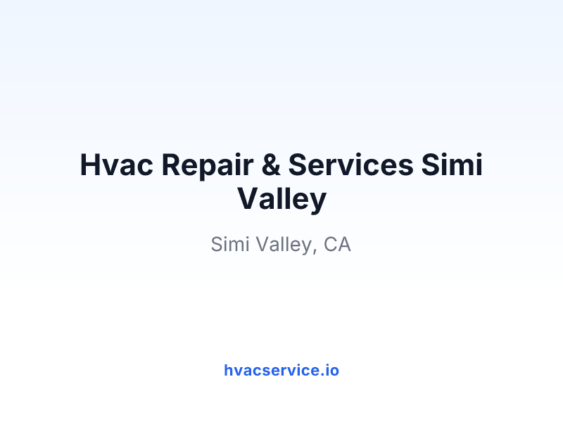 Hvac Repair & Services Simi Valley