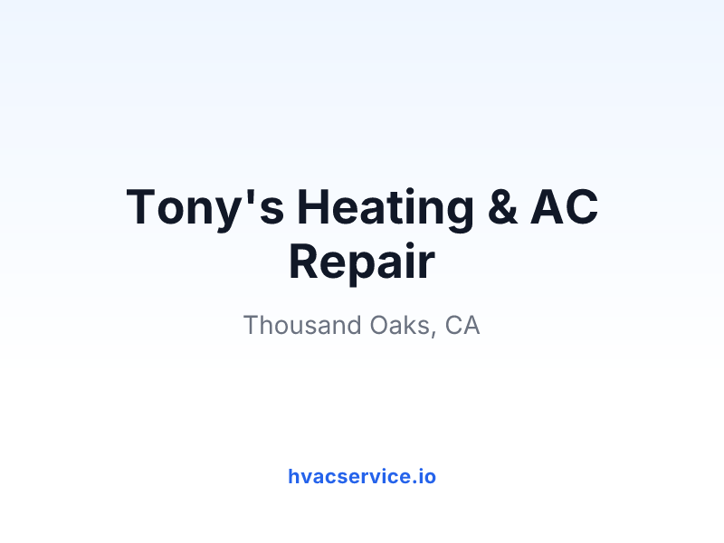 Tony's Heating & AC Repair