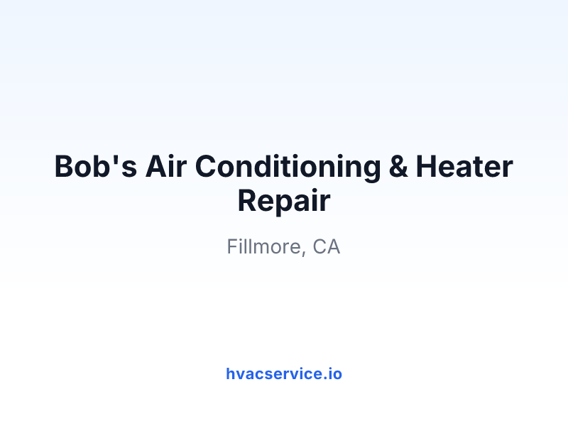 Bob's Air Conditioning & Heater Repair