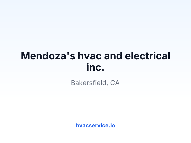 Mendoza's hvac and electrical inc.
