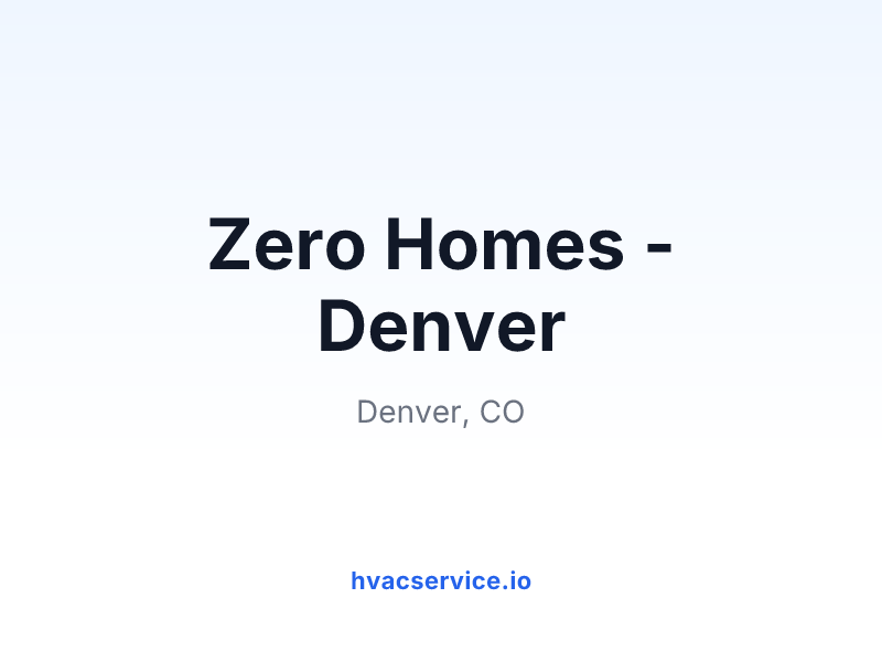 Zero Homes - Denver