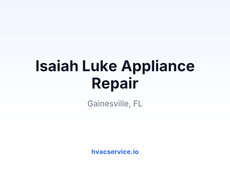 Isaiah Luke Appliance Repair