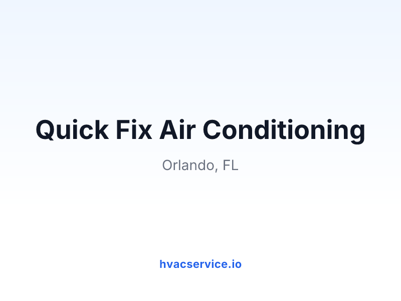 Quick Fix Air Conditioning