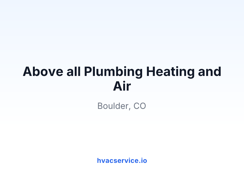 Above all Plumbing Heating and Air