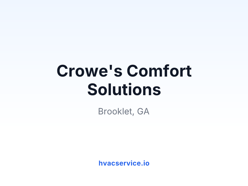 Crowe's Comfort Solutions
