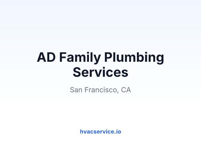 AD Family Plumbing Services