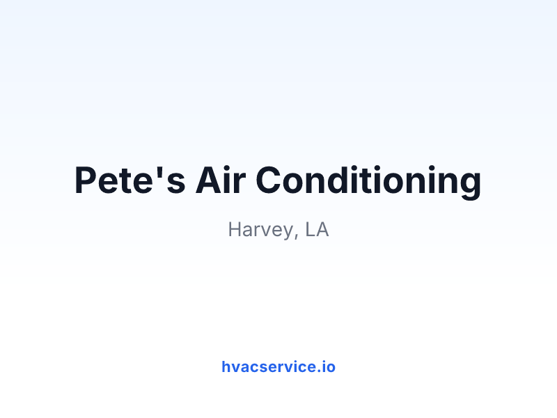 Pete's Air Conditioning