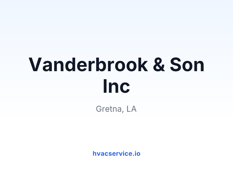 Vanderbrook & Son Inc