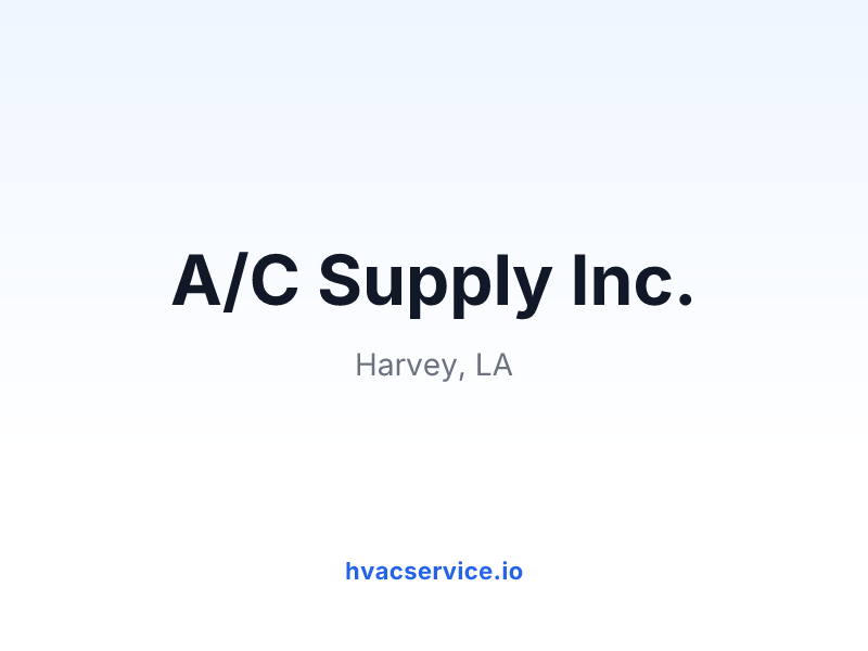 A/C Supply Inc.