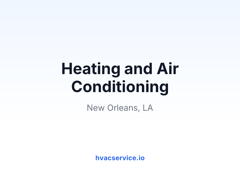 Heating and Air Conditioning