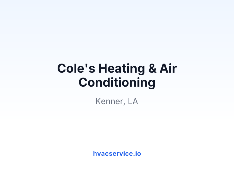 Cole's Heating & Air Conditioning