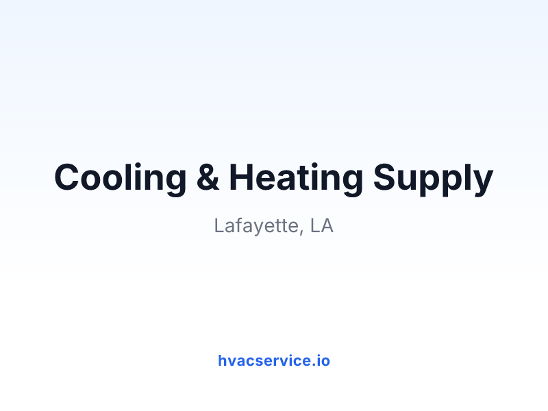 Cooling & Heating Supply