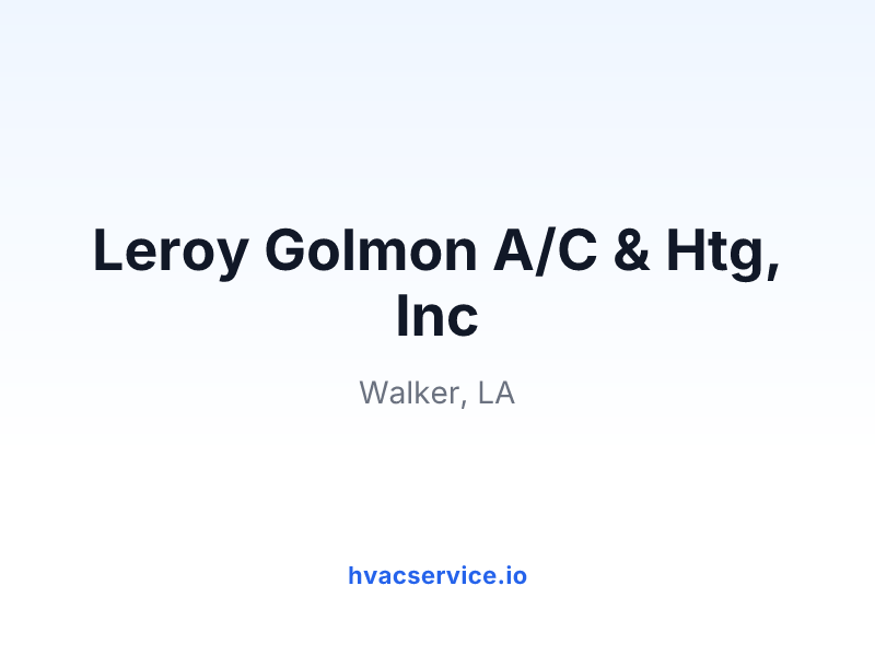 Leroy Golmon A/C & Htg, Inc