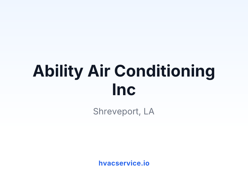 Ability Air Conditioning Inc