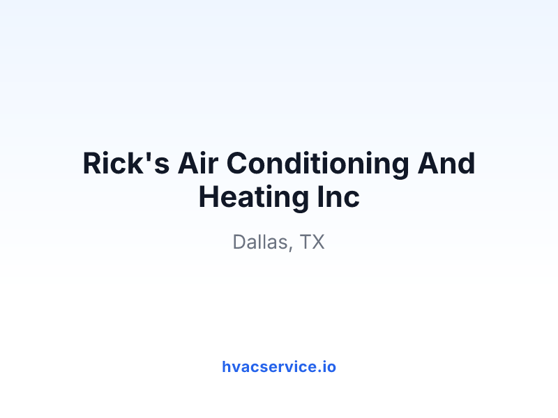 Rick's Air Conditioning And Heating Inc