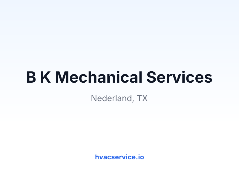 B K Mechanical Services