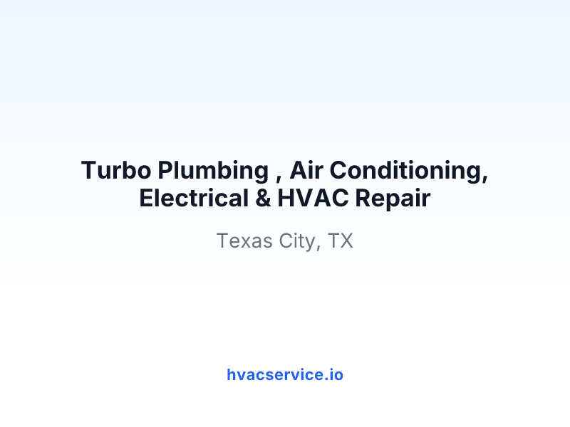 Turbo Plumbing , Air Conditioning, Electrical & HVAC Repair