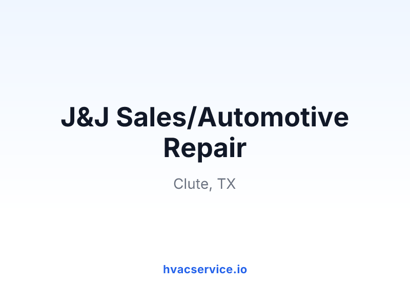 J&J Sales/Automotive Repair