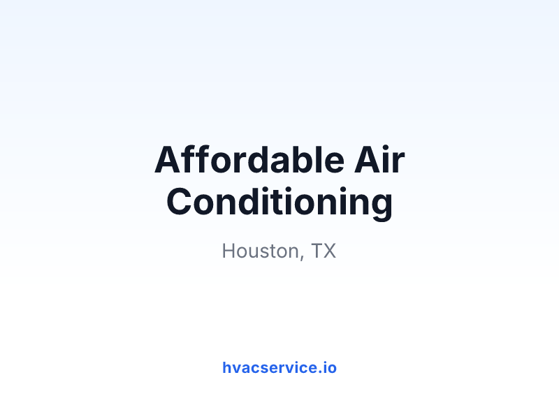 Affordable Air Conditioning