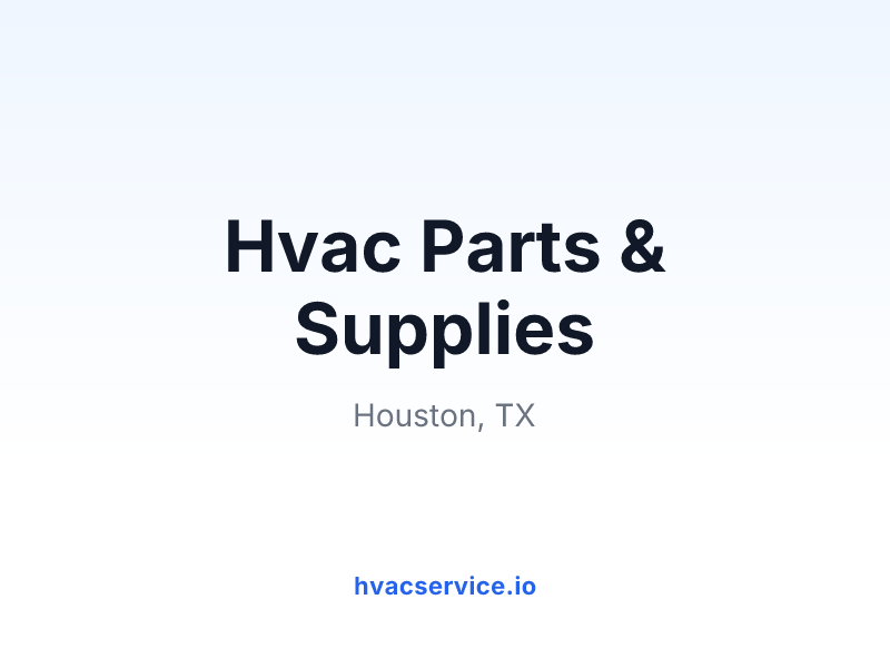 Hvac Parts & Supplies