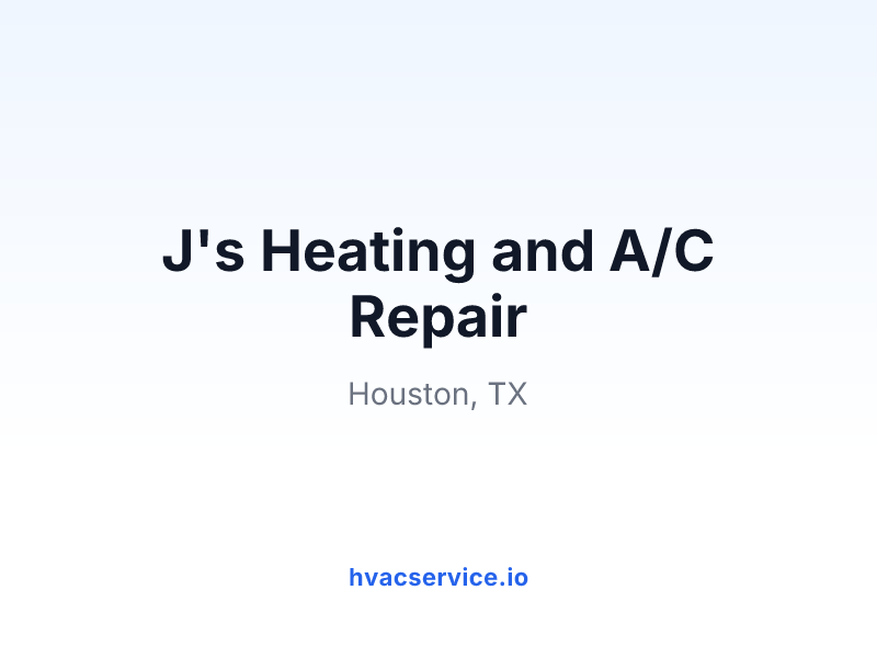 J's Heating and A/C Repair
