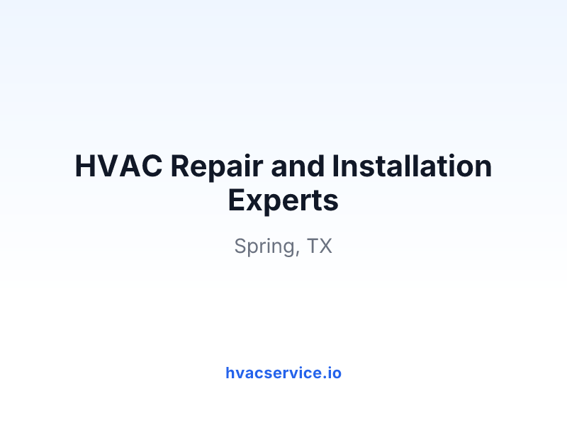 HVAC Repair and Installation Experts