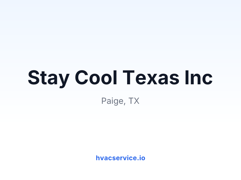 Stay Cool Texas Inc