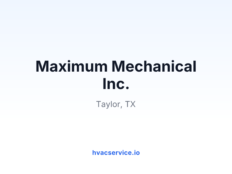Maximum Mechanical Inc.