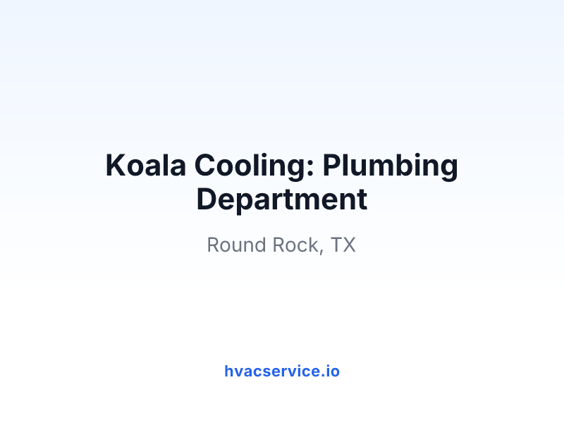 Koala Cooling & Plumbing: Plumbing Department