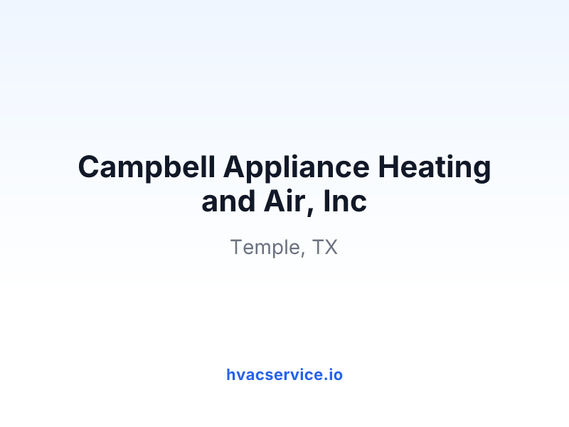 Campbell Appliance Heating and Air, Inc