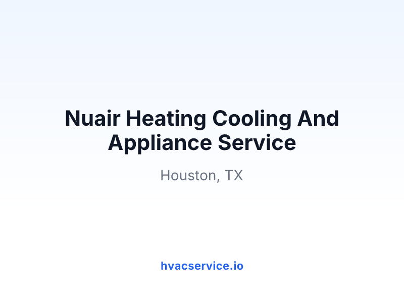 Nuair Heating Cooling And Appliance Service