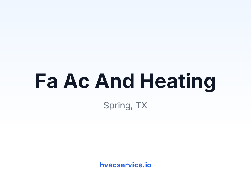 Fa Ac And Heating