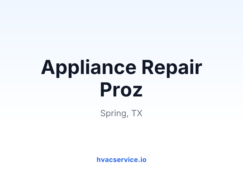 Appliance Repair Proz