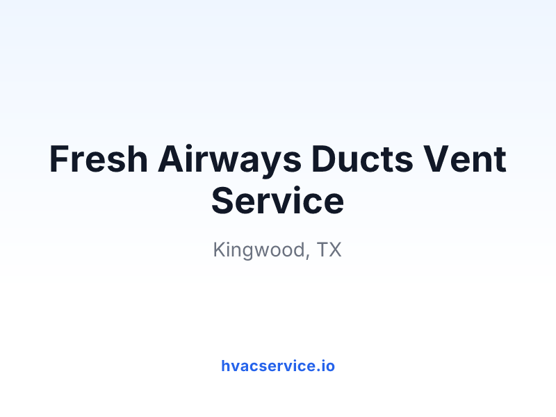Fresh Airways Ducts Vent Service