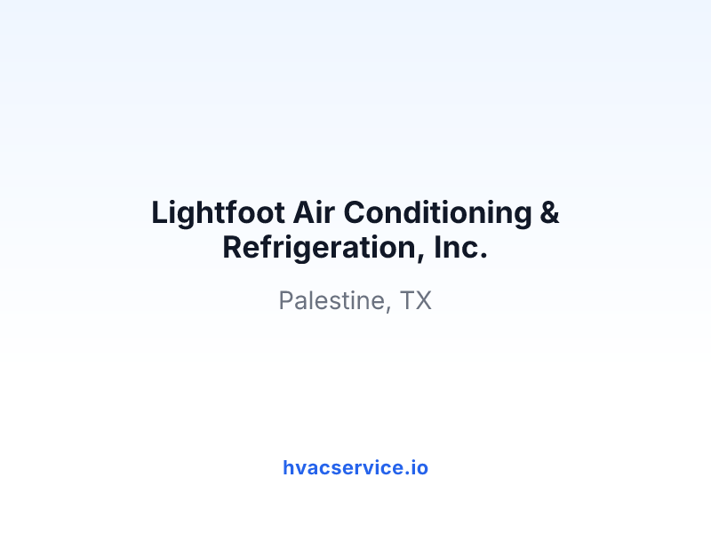 Lightfoot Air Conditioning & Refrigeration, Inc.