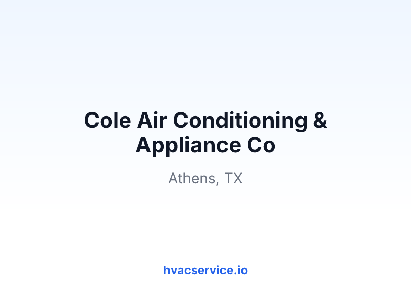 Cole Air Conditioning & Appliance Co