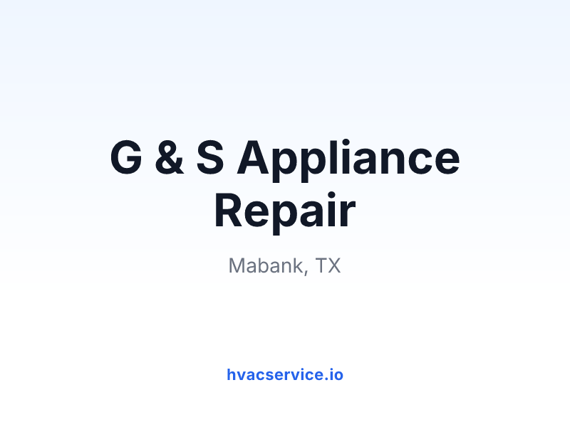 G & S Appliance Repair