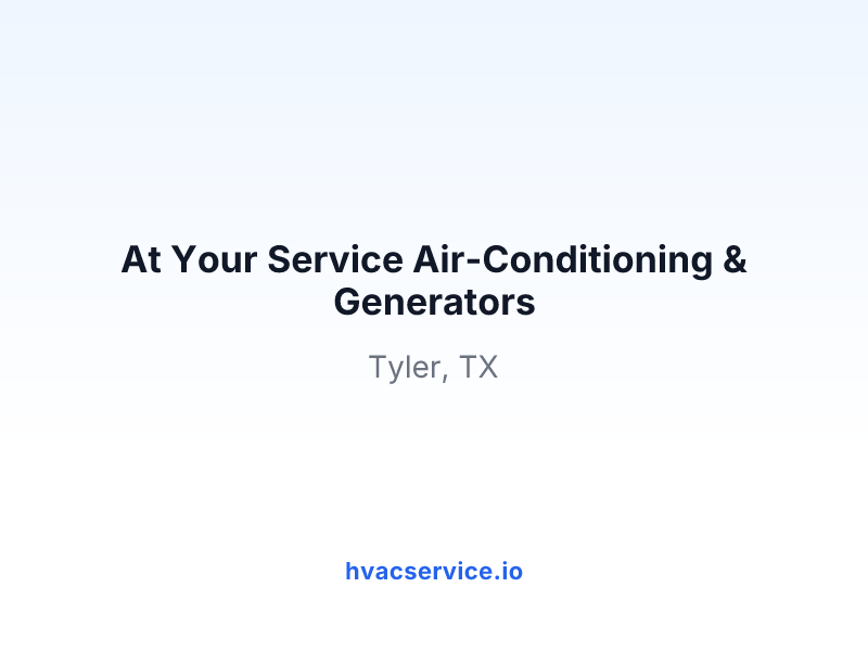 At Your Service Air-Conditioning & Generators