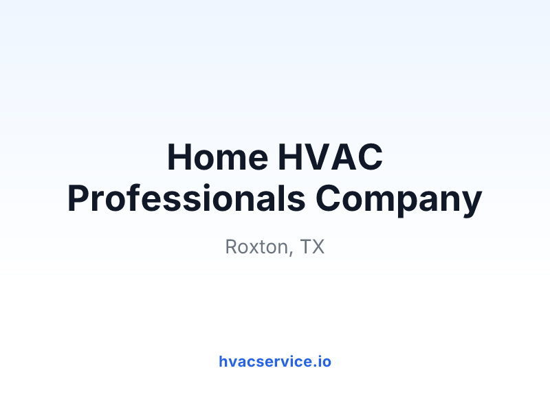 Home HVAC Professionals Company
