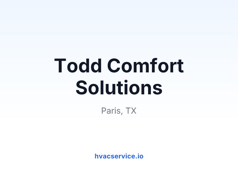Todd Comfort Solutions